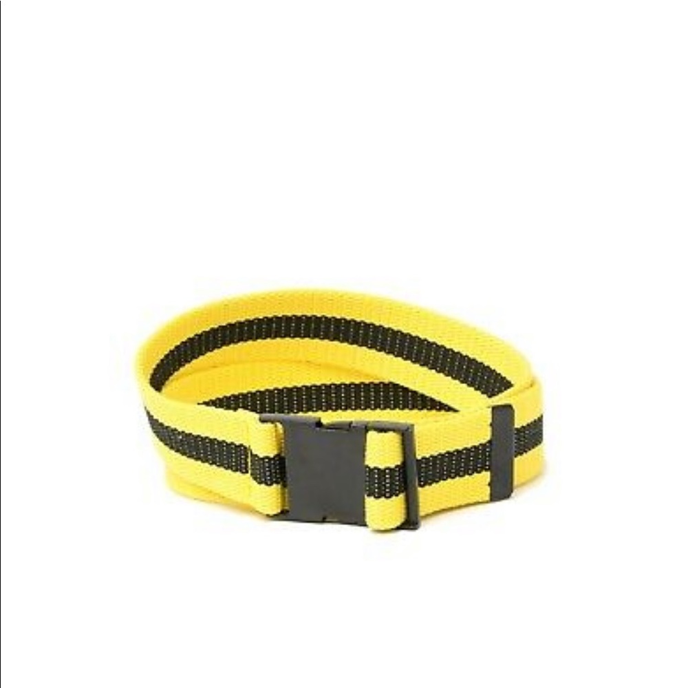 Free Press Canvass Yellow/Black Strip Buckle Belt